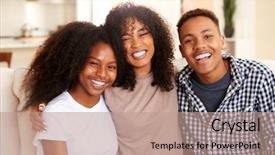  Presentation with teen - Colorful presentation enhanced with young adult brother and sisters backdrop and a coral colored foreground
