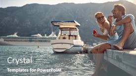  Presentation with dock - Theme enhanced with young-adult-caucasian-couple-sitting background and a gray colored foreground