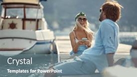  Presentation with dock - PPT theme featuring young-adult-caucasian-couple-sitting background and a  colored foreground