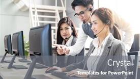  Presentation with adult teaching - Presentation theme with young-adult-confidence-with-smiling background and a gray colored foreground