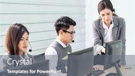  Presentation with leadership team - Slides enhanced with young-adult-confidence-with-smiling background and a gray colored foreground