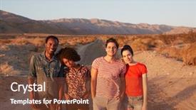  Presentation with camo desert - Colorful theme enhanced with young adult couples in desert backdrop and a tawny brown colored foreground