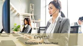  Presentation with technical service - Audience pleasing presentation theme consisting of young-adult-friendly-and-confidence backdrop and a soft green colored foreground