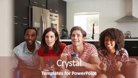  Presentation with special education young adult man - Audience pleasing slide set consisting of young adult friends watching sports backdrop and a tawny brown colored foreground