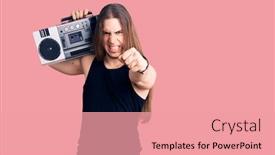  Presentation with long hair man - Presentation design having young-adult-man-with-long background and a coral colored foreground
