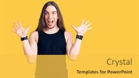  Presentation with long hair man - Presentation theme enhanced with young-adult-man-with-long background and a yellow colored foreground