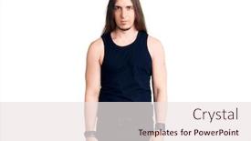  Presentation with long hair man - Slides consisting of young-adult-man-with-long background and a sky blue colored foreground