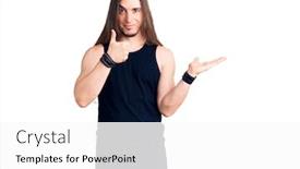  Presentation with long hair man - Audience pleasing presentation theme consisting of young-adult-man-with-long backdrop and a white colored foreground