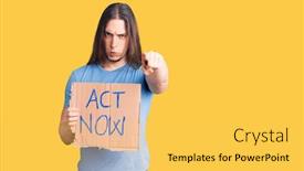  Presentation with now - Slide deck featuring young-adult-man-with-long background and a yellow colored foreground