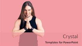  Presentation with long hair man - Slide set featuring young-adult-man-with-long background and a coral colored foreground