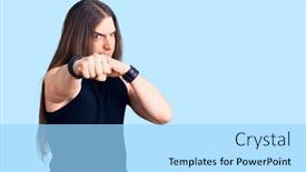  Presentation with long hair man - Slide deck with young-adult-man-with-long background and a arctic colored foreground