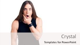  Presentation with long hair man - PPT theme with young-adult-man-with-long background and a sky blue colored foreground
