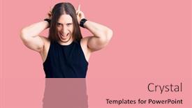  Presentation with long hair man - Cool new slides with young-adult-man-with-long backdrop and a coral colored foreground