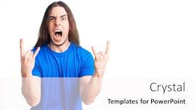  Presentation with rock star - Amazing presentation design having young-adult-man-with-long backdrop and a white colored foreground