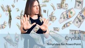  Presentation with forbidden - Slide set consisting of young-adult-man-with-long background and a light blue colored foreground