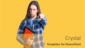  Presentation with long hair man - Theme featuring young-adult-man-with-long background and a yellow colored foreground