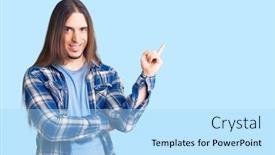  Presentation with long hair man - Presentation design consisting of young-adult-man-with-long background and a  colored foreground
