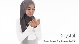  Presentation with woman muslim - Amazing slide deck having young-adult-muslim-woman-girl backdrop and a white colored foreground