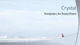  Presentation with ocean waves - Colorful PPT layouts enhanced with young adult surfer with dreadlocks wearing wetsuit entering foggy ocean with surfboard under arm to catch waves during summer evening surf session - active lifestyle and surfing concept copy space backdrop and a sky blue colored foreground