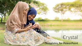  Presentation with university green - Amazing presentation theme having young-adult-teenager-muslim-islamic backdrop and a soft green colored foreground