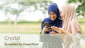  Presentation with islamic muslim - Audience pleasing PPT theme consisting of young-adult-teenager-muslim-islamic backdrop and a sky blue colored foreground