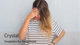  Presentation with open bible over grunge sandstone - Slide deck featuring young adult woman over grunge background and a coral colored foreground