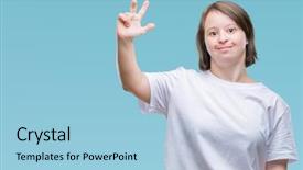  Presentation with down syndrome special education - Cool new slides with young adult woman with down backdrop and a light blue colored foreground