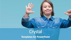  Presentation with down syndrome - Cool new presentation theme with young adult woman with down backdrop and a  colored foreground