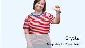  Presentation with down syndrome special education - Beautiful presentation theme featuring young adult woman with down backdrop and a  colored foreground