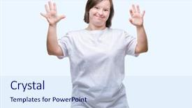  Presentation with down syndrome - Cool new slides with young adult woman with down backdrop and a  colored foreground
