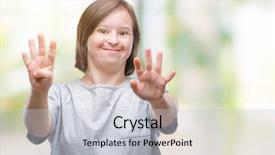  Presentation with down syndrome special education - PPT theme enhanced with young adult woman with down background and a  colored foreground