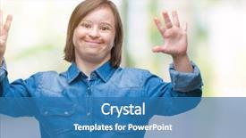  Presentation with down syndrome - Audience pleasing PPT theme consisting of young adult woman with down backdrop and a  colored foreground