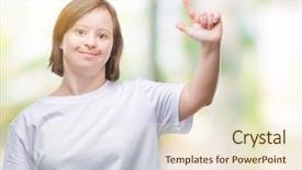  Presentation with down syndrome - Audience pleasing presentation theme consisting of young adult woman with down backdrop and a cream colored foreground