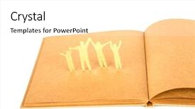  Presentation with old paper - Cool new PPT theme with young adulthood - paper cut family symbol backdrop and a white colored foreground