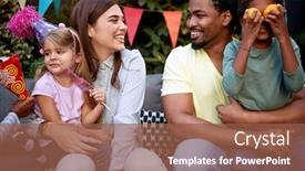  Presentation with tolerance - Beautiful theme featuring young-adults-holding-their-children backdrop and a tawny brown colored foreground