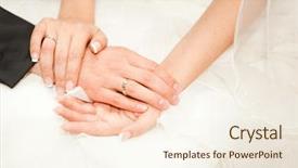  Presentation with wedding rings - Presentation design consisting of young adults with wedding ring background and a lemonade colored foreground