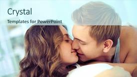  Presentation with catholic couple silhouette of young - Amazing presentation theme having young affectionate couple kissing backdrop and a cool aqua colored foreground