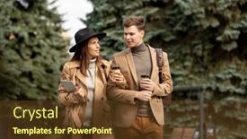  Presentation with weekend - Slide set consisting of young-affectionate-dates-with-glasses background and a tawny brown colored foreground