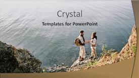  Presentation with rock stone - Beautiful presentation design featuring young-affectionate-romantic-couple-holding backdrop and a light gray colored foreground