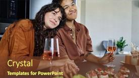  Presentation with flute - Theme consisting of young-affectionate-woman-keeping-head background and a tawny brown colored foreground