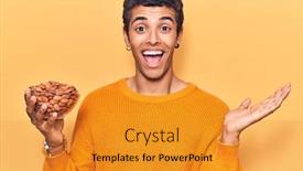  Presentation with almonds - Presentation theme with young-african-amercian-man-holding background and a gold colored foreground