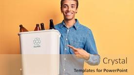  Presentation with recycling - PPT theme featuring young-african-amercian-man-holding background and a lemonade colored foreground