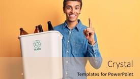  Presentation with recycling - PPT theme having young-african-amercian-man-holding background and a lemonade colored foreground