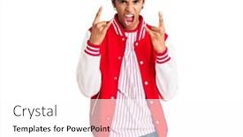  Presentation with rock music - Colorful presentation theme enhanced with young-african-amercian-man-wearing backdrop and a white colored foreground