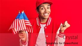  Presentation with african america - PPT theme consisting of young-african-amercian-man-wearing background and a red colored foreground