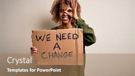  Presentation with african american couples on the mountaintop - Amazing slide deck having young-african-american-activist-woman backdrop and a coral colored foreground