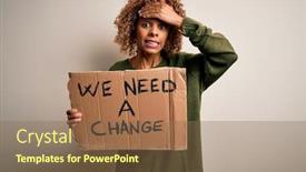  Presentation with shame - Presentation theme featuring young-african-american-activist-woman background and a violet colored foreground