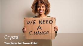  Presentation with african american teen girls - Beautiful presentation design featuring young-african-american-activist-woman backdrop and a coral colored foreground