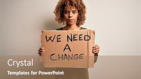  Presentation with change thinking - Presentation consisting of young-african-american-activist-woman background and a coral colored foreground
