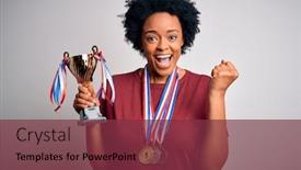  Presentation with proud american - Amazing slide set having young-african-american-afro-athlete backdrop and a tawny brown colored foreground